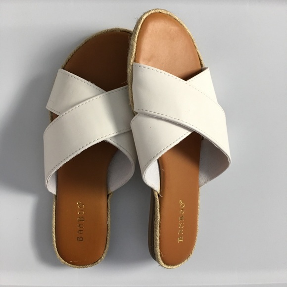 white criss cross sandals